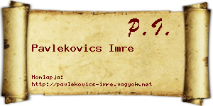 Pavlekovics Imre névjegykártya