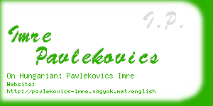 imre pavlekovics business card